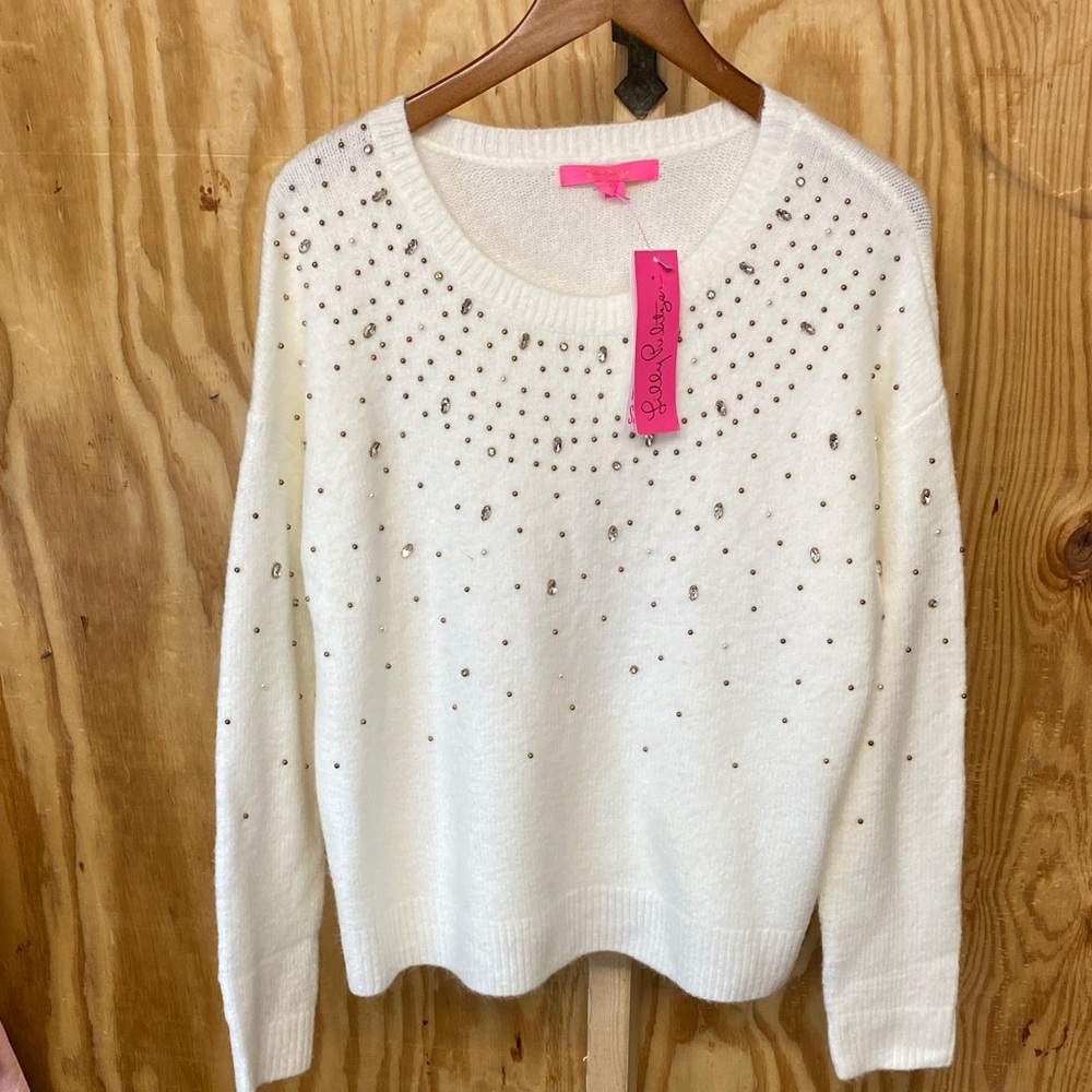 Lilly Pulitzer size XL bejeweled sweater NWT